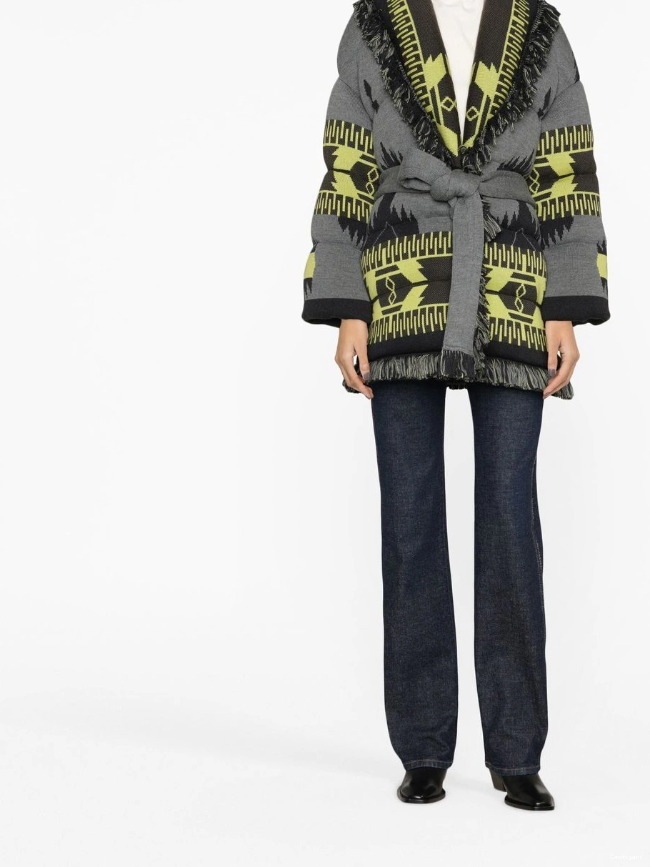 Affordable puffer belted jacket jacquard Alanui Icon Women 0806